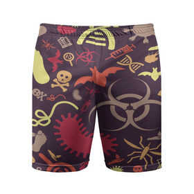 Мужские шорты 3D спортивные с принтом Био pattern в городе Новоалтайск,  |  | Тематика изображения на принте: biohazard | bombing | pattern | биоматериал | бомбинг | молекулы | радиация | текстуры | узор