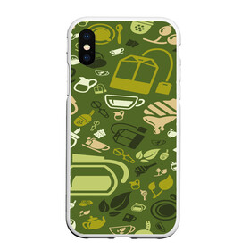 Чехол для iPhone XS Max матовый с принтом Tea pattern в городе Новоалтайск, Силикон | Область печати: задняя сторона чехла, без боковых панелей | bombing | pattern | tea | бомбинг | листья | напиток | текстуры | узор | чай