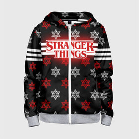 Детская толстовка 3D на молнии с принтом Свитер Stranger Things Dark в городе Новоалтайск, 100% полиэстер |  манжеты и пояс оформлены широкой мягкой резинкой, двухслойный капюшон со шнурком для регулировки, спереди карманы и застежка-молния
 | stranger things | очень странные дела