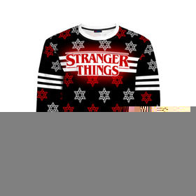 Детский свитшот 3D с принтом Свитер Stranger Things Dark в городе Новоалтайск, 100% полиэстер | свободная посадка, прямой крой, мягкая тканевая резинка на рукавах и понизу свитшота | Тематика изображения на принте: stranger things | очень странные дела