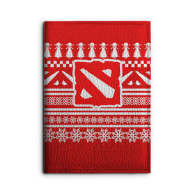 Обложка для автодокументов с принтом СВИТЕР DOTA 2 НОВОГОДНИЙ в городе Новоалтайск, натуральная кожа |  размер 19,9*13 см; внутри 4 больших “конверта” для документов и один маленький отдел — туда идеально встанут права | dota | dota 2 | logo | rpg | дота | игры | лого | логотип | новый год