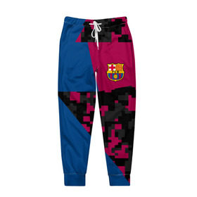 Мужские брюки 3D с принтом FC Barca 2018 Creative uniform в городе Новоалтайск, 100% полиэстер | манжеты по низу, эластичный пояс регулируется шнурком, по бокам два кармана без застежек, внутренняя часть кармана из мелкой сетки | Тематика изображения на принте: fc | fc barcelona | fcb | барселона | спорт | спортивные | фк | футбол | футбольный клуб