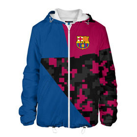 Мужская куртка 3D с принтом FC Barca 2018 Creative uniform в городе Новоалтайск, ткань верха — 100% полиэстер, подклад — флис | прямой крой, подол и капюшон оформлены резинкой с фиксаторами, два кармана без застежек по бокам, один большой потайной карман на груди. Карман на груди застегивается на липучку | Тематика изображения на принте: fc | fc barcelona | fcb | барселона | спорт | спортивные | фк | футбол | футбольный клуб