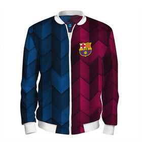 Мужской бомбер 3D с принтом FC Barca 2018 Creative uniform в городе Новоалтайск, 100% полиэстер | застегивается на молнию, по бокам два кармана без застежек, по низу бомбера и на воротнике - эластичная резинка | fc | fc barcelona | fcb | барселона | спорт | спортивные | фк | футбол | футбольный клуб