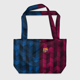 Пляжная сумка 3D с принтом FC Barca 2018 Creative uniform в городе Новоалтайск, 100% полиэстер | застегивается на металлическую кнопку; внутренний карман застегивается на молнию. Стенки укреплены специальным мягким материалом, чтобы защитить содержимое от несильных ударов
 | fc | fc barcelona | fcb | барселона | спорт | спортивные | фк | футбол | футбольный клуб