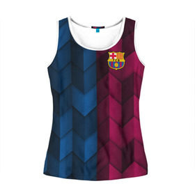 Женская майка 3D с принтом FC Barca 2018 Creative uniform в городе Новоалтайск, 100% полиэстер | круглая горловина, прямой силуэт, длина до линии бедра | fc | fc barcelona | fcb | барселона | спорт | спортивные | фк | футбол | футбольный клуб