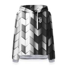 Женская толстовка 3D с принтом Juventus 2018 Geometry Sport в городе Новоалтайск, 100% полиэстер  | двухслойный капюшон со шнурком для регулировки, мягкие манжеты на рукавах и по низу толстовки, спереди карман-кенгуру с мягким внутренним слоем. | fc | juventus | спорт | спортивные | фк | футбол | футбольный клуб | ювентус