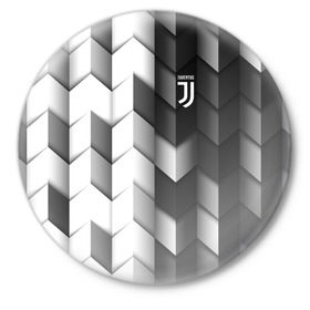 Значок с принтом Juventus 2018 Geometry Sport в городе Новоалтайск,  металл | круглая форма, металлическая застежка в виде булавки | fc | juventus | спорт | спортивные | фк | футбол | футбольный клуб | ювентус