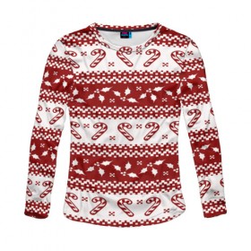 Женский лонгслив 3D с принтом Christmas fashion в городе Новоалтайск, 100% полиэстер | длинные рукава, круглый вырез горловины, полуприлегающий силуэт | christmas | new year | santa | елка | елочки | новогодний | новый год | рождество | снег | снежинки