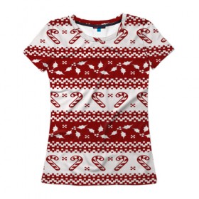 Женская футболка 3D с принтом Christmas fashion в городе Новоалтайск, 100% полиэфир ( синтетическое хлопкоподобное полотно) | прямой крой, круглый вырез горловины, длина до линии бедер | christmas | new year | santa | елка | елочки | новогодний | новый год | рождество | снег | снежинки