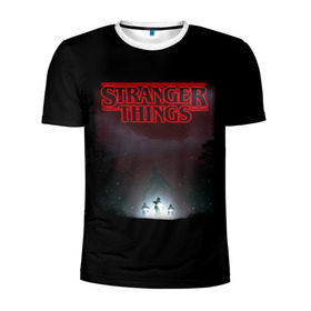 Мужская футболка 3D спортивная с принтом Stranger Things Демогоргон в городе Новоалтайск, 100% полиэстер с улучшенными характеристиками | приталенный силуэт, круглая горловина, широкие плечи, сужается к линии бедра | stranger things | очень странные дела