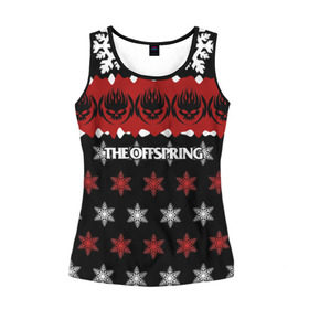 Женская майка 3D с принтом Праздничный The Offspring в городе Новоалтайск, 100% полиэстер | круглая горловина, прямой силуэт, длина до линии бедра | the offspring | офспринг | оффспринг | рок