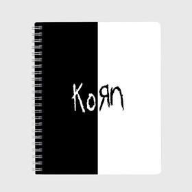 Тетрадь с принтом Korn в городе Новоалтайск, 100% бумага | 48 листов, плотность листов — 60 г/м2, плотность картонной обложки — 250 г/м2. Листы скреплены сбоку удобной пружинной спиралью. Уголки страниц и обложки скругленные. Цвет линий — светло-серый
 | korn | koяn | альтернативный | арвизу | гранж | грув | группа | дым | дэвис | корн | коян | лузье | манки | метал | музыка | нюметал | панк | песни | рок | уэлч | филди | филипп | хэд | шаффер
