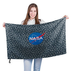 Флаг 3D с принтом NASA в городе Новоалтайск, 100% полиэстер | плотность ткани — 95 г/м2, размер — 67 х 109 см. Принт наносится с одной стороны | nasa | star | звезды | космос | наса