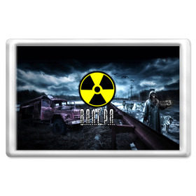 Магнит 45*70 с принтом S.T.A.L.K.E.R. - В.А,Л.Е.Р.А в городе Новоалтайск, Пластик | Размер: 78*52 мм; Размер печати: 70*45 | stalker | валера | валерий | валерка | волки | грузовик | имя | мрак | припять | птицы | радиация | сталкер | чернобыль
