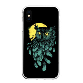 Чехол для iPhone XS Max матовый с принтом Филин в городе Новоалтайск, Силикон | Область печати: задняя сторона чехла, без боковых панелей | bird | moon | mystery | night | owl | predator | view | watch | взгляд | дозор | луна | мистика | ночь | птица | сова | филин | хищник