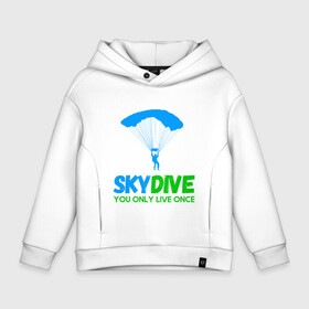 Детское худи Oversize хлопок с принтом skydive в городе Новоалтайск, френч-терри — 70% хлопок, 30% полиэстер. Мягкий теплый начес внутри —100% хлопок | боковые карманы, эластичные манжеты и нижняя кромка, капюшон на магнитной кнопке | Тематика изображения на принте: adrenaline | base jumping | extreme | jump | parachute | sky | skydive | адреналин | бейс | бейсджампинг | высота | небо | облака | парашют | полет | прыжок | риск | самолет | свобода | экстрим