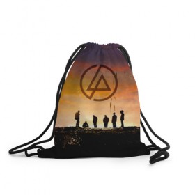 Рюкзак-мешок 3D с принтом Linkin Park в городе Новоалтайск, 100% полиэстер | плотность ткани — 200 г/м2, размер — 35 х 45 см; лямки — толстые шнурки, застежка на шнуровке, без карманов и подкладки | Тематика изображения на принте: chester bennington | linkin park | беннингтон честер | линкин парк