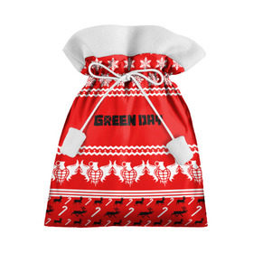 Подарочный 3D мешок с принтом Праздничный Green Day в городе Новоалтайск, 100% полиэстер | Размер: 29*39 см | green day | билли джо армстронг | грин дей | зелёный день | майк дёрнт | тре кул