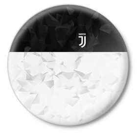 Значок с принтом Juventus 2018 Black and White в городе Новоалтайск,  металл | круглая форма, металлическая застежка в виде булавки | fc | juventus | спорт | спортивные | фк | футбол | футбольный клуб | ювентус