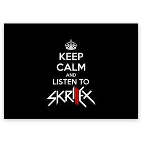 Поздравительная открытка с принтом Skrillex keep calm в городе Новоалтайск, 100% бумага | плотность бумаги 280 г/м2, матовая, на обратной стороне линовка и место для марки
 | dub step | dubstep | keep calm | skrillex | даб степ | дабстеп | диджей | драм энд басс | скрилекс
