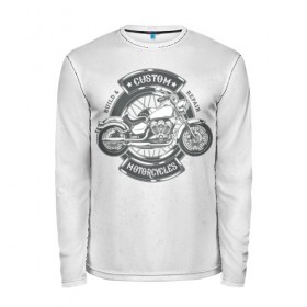 Мужской лонгслив 3D с принтом Vintage motocycle 2 в городе Новоалтайск, 100% полиэстер | длинные рукава, круглый вырез горловины, полуприлегающий силуэт | harley | motorbike | motorcycle | race | rider | ryder | skull | speed | байк | гонки | гонщик | мото | мотобайк | мотоцикл | райдер | скорость | харлей | череп