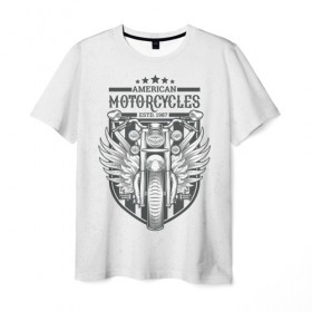 Мужская футболка 3D с принтом Vintage motocycle 5 в городе Новоалтайск, 100% полиэфир | прямой крой, круглый вырез горловины, длина до линии бедер | harley | motorbike | motorcycle | race | rider | ryder | skull | speed | байк | гонки | гонщик | мото | мотобайк | мотоцикл | райдер | скорость | харлей | череп