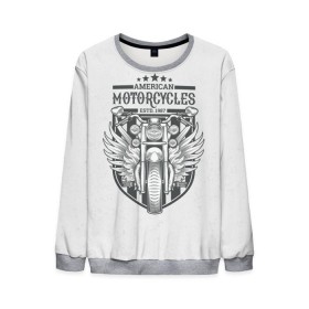 Мужской свитшот 3D с принтом Vintage motocycle 5 в городе Новоалтайск, 100% полиэстер с мягким внутренним слоем | круглый вырез горловины, мягкая резинка на манжетах и поясе, свободная посадка по фигуре | harley | motorbike | motorcycle | race | rider | ryder | skull | speed | байк | гонки | гонщик | мото | мотобайк | мотоцикл | райдер | скорость | харлей | череп