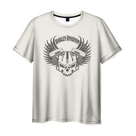 Мужская футболка 3D с принтом Harley-Davidson в городе Новоалтайск, 100% полиэфир | прямой крой, круглый вырез горловины, длина до линии бедер | harley | motorbike | motorcycle | race | rider | ryder | skull | speed | байк | гонки | гонщик | мото | мотобайк | мотоцикл | райдер | скорость | харлей | череп