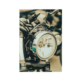 Обложка для паспорта матовая кожа с принтом Vintage motocycle в городе Новоалтайск, натуральная матовая кожа | размер 19,3 х 13,7 см; прозрачные пластиковые крепления | harley | motorbike | motorcycle | race | rider | ryder | speed | байк | гонки | гонщик | мото | мотобайк | мотоцикл | райдер | скорость | харлей