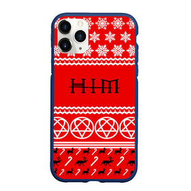 Чехол для iPhone 11 Pro Max матовый с принтом Праздничный HIM в городе Новоалтайск, Силикон |  | Тематика изображения на принте: him | вилле вало | готик | готика | группа | з | знак | красный | лав | метал | микко линдстрём | микко паананен | музыка | надпись | новогодний | новый год | песни | праздник | рождество | рок | снежинки