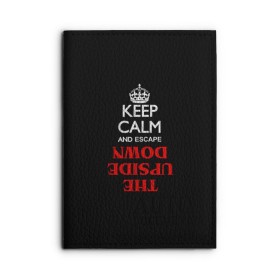 Обложка для автодокументов с принтом KEEP CALM Stranger Things в городе Новоалтайск, натуральная кожа |  размер 19,9*13 см; внутри 4 больших “конверта” для документов и один маленький отдел — туда идеально встанут права | Тематика изображения на принте: stranger things | upside down | очень странные дела