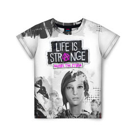 Детская футболка 3D с принтом Chloe. Life is Strange. в городе Новоалтайск, 100% гипоаллергенный полиэфир | прямой крой, круглый вырез горловины, длина до линии бедер, чуть спущенное плечо, ткань немного тянется | Тематика изображения на принте: before the storm | black and white | chloe | grunge | life is strange | pink | punk | гранж | розовый | хлоя | черно белое