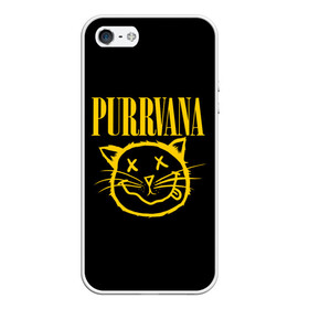 Чехол для iPhone 5/5S матовый с принтом Purrvana в городе Новоалтайск, Силикон | Область печати: задняя сторона чехла, без боковых панелей | nirvana | мурвана | нирвана