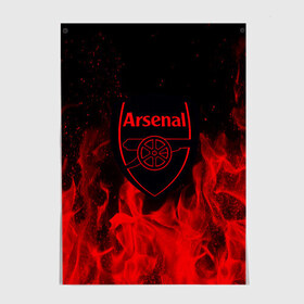 Постер с принтом FC ARSENAL IN FIRE 2018 в городе Новоалтайск, 100% бумага
 | бумага, плотность 150 мг. Матовая, но за счет высокого коэффициента гладкости имеет небольшой блеск и дает на свету блики, но в отличии от глянцевой бумаги не покрыта лаком | 
