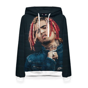 Женская толстовка 3D с принтом Lil Pump в городе Новоалтайск, 100% полиэстер  | двухслойный капюшон со шнурком для регулировки, мягкие манжеты на рукавах и по низу толстовки, спереди карман-кенгуру с мягким внутренним слоем. | esketit | esskeetit | gang | lil | pump | rap | качер | лил | маленький | насос | памп | репер | рэпер | рэппер | с дредами | эшкере | эшкерее | эшкереее | эшкерееее | эщкере | эщкерее | эщкереее | эщкерееее