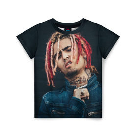Детская футболка 3D с принтом Lil Pump в городе Новоалтайск, 100% гипоаллергенный полиэфир | прямой крой, круглый вырез горловины, длина до линии бедер, чуть спущенное плечо, ткань немного тянется | esketit | esskeetit | gang | lil | pump | rap | качер | лил | маленький | насос | памп | репер | рэпер | рэппер | с дредами | эшкере | эшкерее | эшкереее | эшкерееее | эщкере | эщкерее | эщкереее | эщкерееее