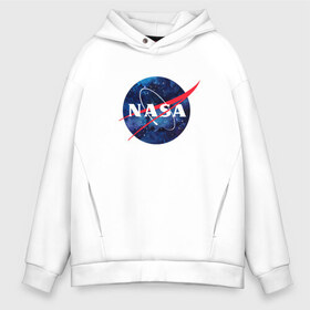 Мужское худи Oversize хлопок с принтом NASA в городе Новоалтайск, френч-терри — 70% хлопок, 30% полиэстер. Мягкий теплый начес внутри —100% хлопок | боковые карманы, эластичные манжеты и нижняя кромка, капюшон на магнитной кнопке | nasa | астронавт | астрофизика | космическое агенство | космонавт | космос | наса | скафандр   | шлем