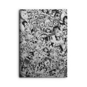 Обложка для автодокументов с принтом Ahegao в городе Новоалтайск, натуральная кожа |  размер 19,9*13 см; внутри 4 больших “конверта” для документов и один маленький отдел — туда идеально встанут права | Тематика изображения на принте: anime | аниме | лицо | паттрен | чернобелый