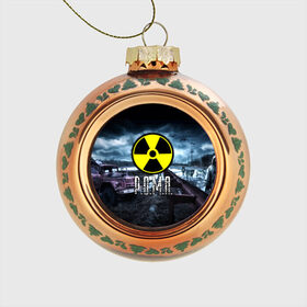 Стеклянный ёлочный шар с принтом S.T.A.L.K.E.R. - Р.О.М.А. в городе Новоалтайск, Стекло | Диаметр: 80 мм | stalker | припять | радиация | рома | роман | ромка | ромочка | сталкер | чернобыль