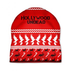 Шапка 3D с принтом Hollywood Undead в городе Новоалтайск, 100% полиэстер | универсальный размер, печать по всей поверхности изделия | charlie scene | danny | funny man | hollywood | j dog | johnny 3 tears | undead | андед | голивуд | голливудская | группа | знак | кранккор | красный | метал | надпись | нежить | новогодний | новый год | ню | праздник | реп | рождество