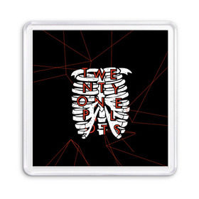 Магнит 55*55 с принтом Twenty One Pilots Bones в городе Новоалтайск, Пластик | Размер: 65*65 мм; Размер печати: 55*55 мм | Тематика изображения на принте: rock | t.o.p. | top | twenty one pilots | рок