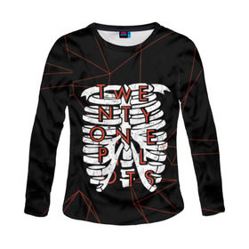 Женский лонгслив 3D с принтом Twenty One Pilots Bones в городе Новоалтайск, 100% полиэстер | длинные рукава, круглый вырез горловины, полуприлегающий силуэт | rock | t.o.p. | top | twenty one pilots | рок