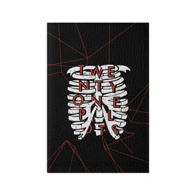 Обложка для паспорта матовая кожа с принтом Twenty One Pilots Bones в городе Новоалтайск, натуральная матовая кожа | размер 19,3 х 13,7 см; прозрачные пластиковые крепления | rock | t.o.p. | top | twenty one pilots | рок