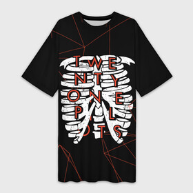 Платье-футболка 3D с принтом Twenty One Pilots  Bones в городе Новоалтайск,  |  | rock | t.o.p. | top | twenty one pilots | рок