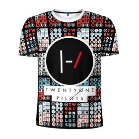 Мужская футболка 3D спортивная с принтом Twenty One Pilots в городе Новоалтайск, 100% полиэстер с улучшенными характеристиками | приталенный силуэт, круглая горловина, широкие плечи, сужается к линии бедра | 21 pilots | rock | twenty one pilots | группа | дуэт | звезды | известные | креативные | линии | логотип | модные | надписи | название | полосы.красный | рок | рок группа | текстура | эмблема | яркие