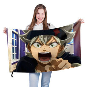 Флаг 3D с принтом Black Clover в городе Новоалтайск, 100% полиэстер | плотность ткани — 95 г/м2, размер — 67 х 109 см. Принт наносится с одной стороны | black clover | manga | аниме | астер | магия | манга | черный клевер