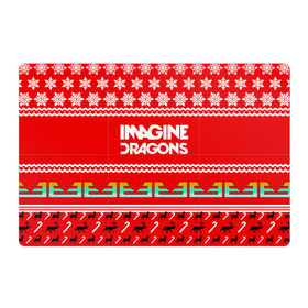 Магнитный плакат 3Х2 с принтом Праздничный Imagine Dragons в городе Новоалтайск, Полимерный материал с магнитным слоем | 6 деталей размером 9*9 см | dragons | imagine | альтернативный | американская | арена | бэн макки | группа | драгонс | дэн | дэн рейнольдс | знак | имеджин | инди | индирок | красный | надпись | новогодний | новый год | поп | праздник