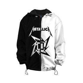 Детская куртка 3D с принтом Metallica в городе Новоалтайск, 100% полиэстер | застежка — молния, подол и капюшон оформлены резинкой с фиксаторами, по бокам — два кармана без застежек, один потайной карман на груди, плотность верхнего слоя — 90 г/м2; плотность флисового подклада — 260 г/м2 | metallica | группа | джеймс хэтфилд | кирк хэмметт | ларс ульрих | метал | металика | металлика | миталика | музыка | роберт трухильо | рок | трэш | трэшметал | хард | хардрок | хеви | хевиметал