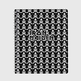 Тетрадь с принтом Iron Maiden в городе Новоалтайск, 100% бумага | 48 листов, плотность листов — 60 г/м2, плотность картонной обложки — 250 г/м2. Листы скреплены сбоку удобной пружинной спиралью. Уголки страниц и обложки скругленные. Цвет линий — светло-серый
 | iron maiden | адриан смит | айрон мейден | гроза | группа | дэйв мюррей | железная дева | ирон майден | метал | мрачный | музыка | песни | рок | стив харрис | тяжелый | флаг | хеви | хевиметал